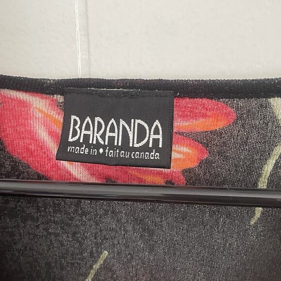 Y2K Floral Mesh Ruffle Top Sheer Long Sleeve Whimsigoth Romantic Black M Fairy - Picture 3 of 7